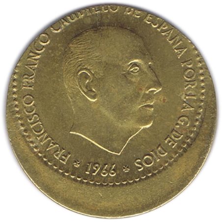 1 Peseta 1966 *19-68. Madrid. SC. Desplazada  - 1