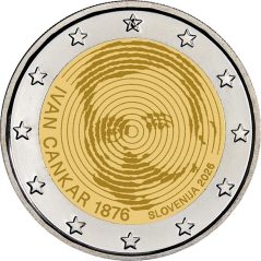 moneda conmemorativa 2 euros Eslovenia 2026 Ivan Cankar  - 1