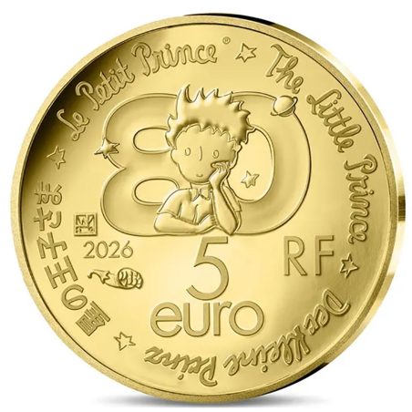 Francia 5€ 2026 80 Aniversario El Principito. Oro