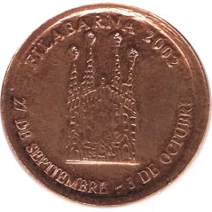 Medalla Filabarna 2002. Sagrada Familia. Gaudi. Cobre