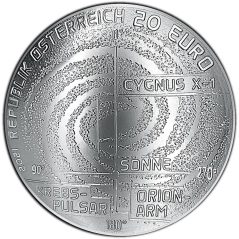 moneda Austria 20 Euros 2021 Vía Láctea. The Milky Way. Plata
