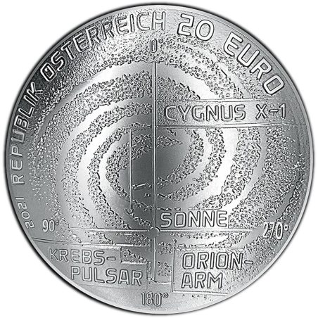 moneda Austria 20 Euros 2021 Vía Láctea. The Milky Way. Plata