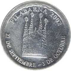 Medalla Filabarna 2002. Sagrada Familia. Gaudi. Plata