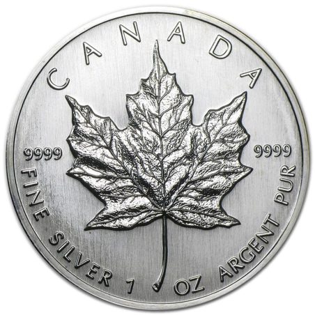 Moneda onza de plata 5$ Canada Hoja de Arce 1988  - 2