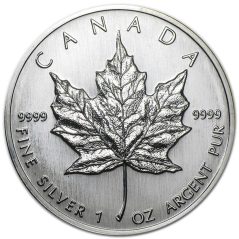Moneda onza de plata 5$ Canada Hoja de Arce 1990  - 2