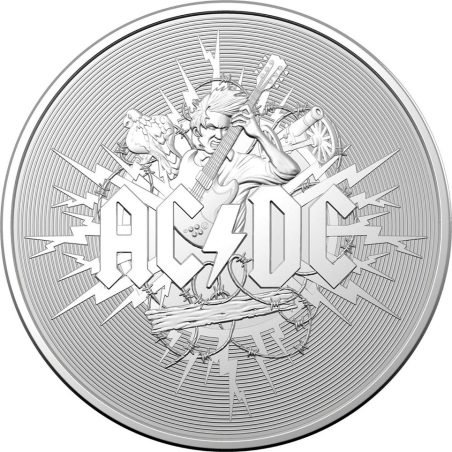 Moneda onza de plata 1$ Australia 2021 AC/DC. Angus Young.  - 1