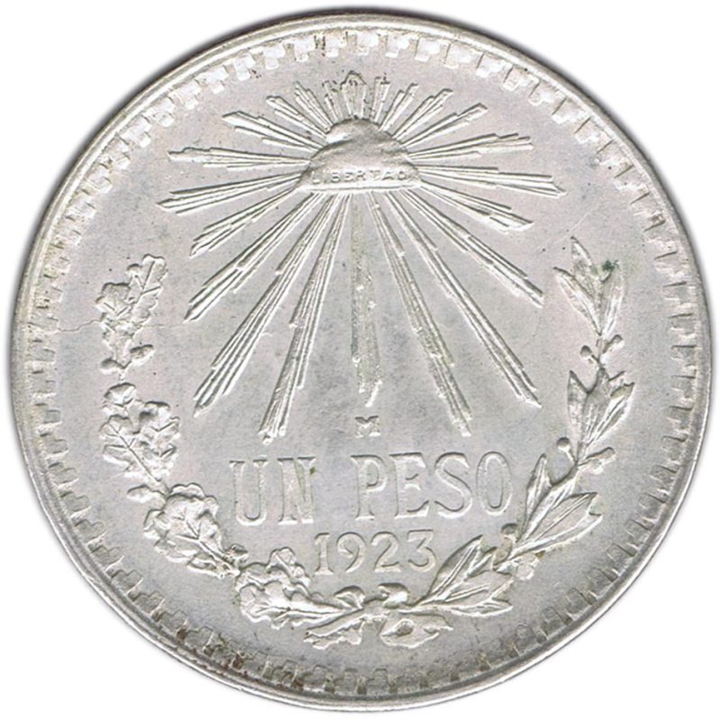 Moneda de plata 1 peso Mexico 1923. - 1 Moneda de plata 1 peso Mexico 1923. - 1