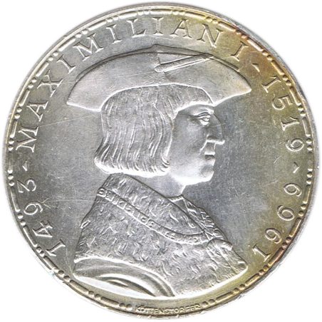 Moneda de plata 50 schilling Austria 1969 Maximiliano I.  - 1