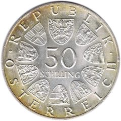 Moneda de plata 50 schilling Austria 1969 Maximiliano I.