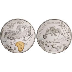 Monedas 2004 Salvador Dalí. FNMT Serie Completa Plata.