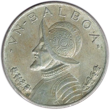 Moneda de plata Panamá UN Balboa 1947 Independencia.  - 1