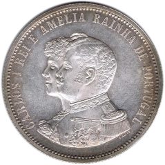 Moneda de plata 1000 Reis Portugal 1898 Descubrimiento de la India.  - 1