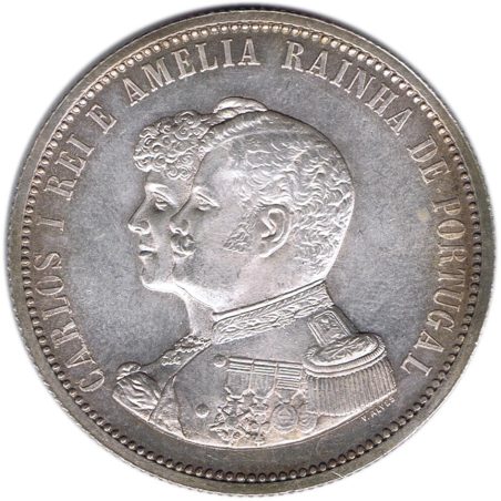 Moneda de plata 1000 Reis Portugal 1898 Descubrimiento de la India.  - 1