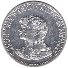 Moneda de plata 500 Reis Portugal 1898 Descubrimiento de la India.  - 1