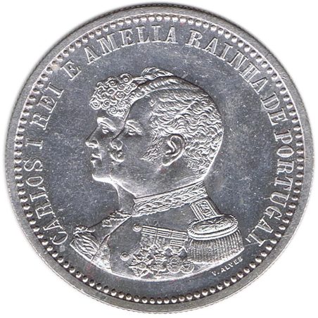 Moneda de plata 500 Reis Portugal 1898 Descubrimiento de la India.  - 1