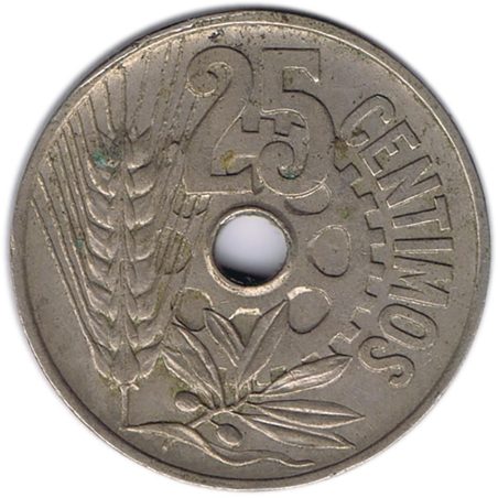 Moneda 25 céntimos 1934 República Española. MBC.