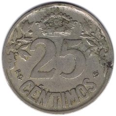 Moneda 25 céntimos 1925 Alfonso XIII. MBC