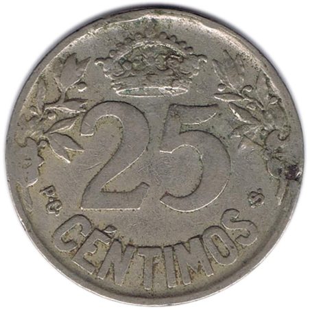 Moneda 25 céntimos 1925 Alfonso XIII. MBC