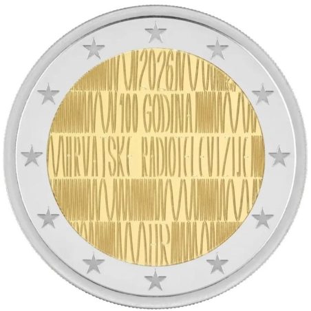 moneda conmemorativa 2 euros Croacia 2026 Radio y Televisión  - 1