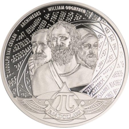 Moneda onza de plata 3.14$ Salomon 2020 Número Pi.  - 1