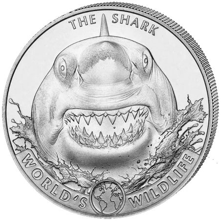 Moneda onza de plata 20 Francs Congo Tiburón 2026.  - 1