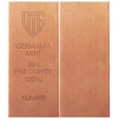 Lingote de cobre puro de 1 kilogramo. Germania Mint  - 1