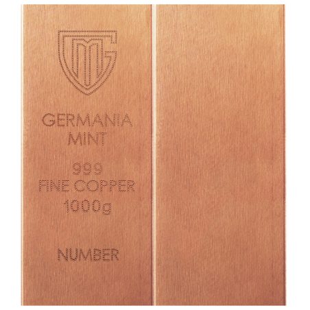 Lingote de cobre puro de 1 kilogramo. Germania Mint  - 1