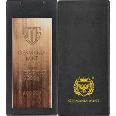 Lingote de cobre puro de 1 kilogramo. Germania Mint