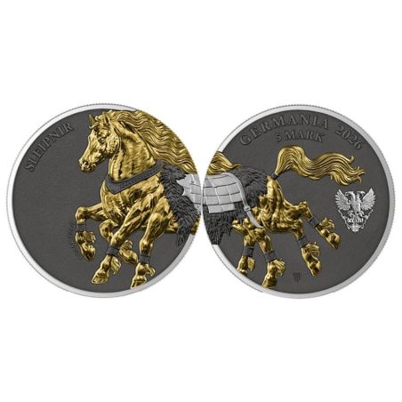 Monedas onza de plata Alemania 5 Mark 2026 Sleipnir Geminus. 2 monedas  - 1