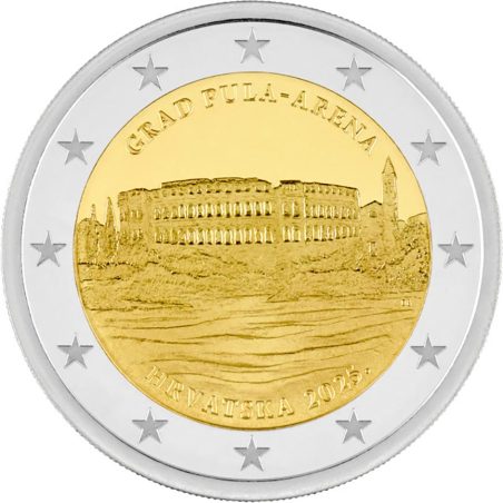moneda conmemorativa 2 euros Croacia 2025 Pula.  - 1