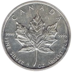 Moneda onza de plata 5$ Canada Hoja de Arce 1988  - 2