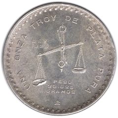 Moneda onza de plata Mexico 1980.