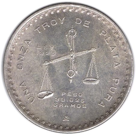 Moneda onza de plata Mexico 1980.