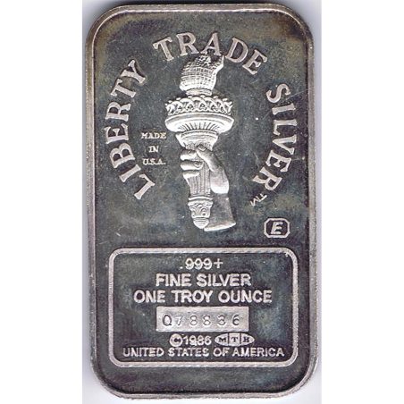 Lingote onza de plata EEUU Liberty 1988.