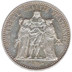 Moneda de plata 10 francos Francia 1965.