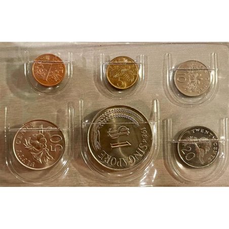 Estuche 12 monedas Singapur y Malasia.