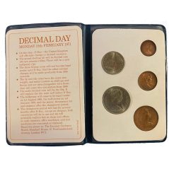 Estuche de monedas Gran Bretaña 5 Primeras Monedas Decimales.  - 1