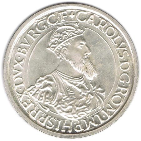 Moneda de plata 5 Ecu Belgica 1987 Carlos V.  - 1