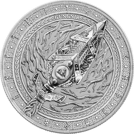 Moneda onza de plata Alemania 5 Mark 2026 Artefactos. Gungnir.  - 1