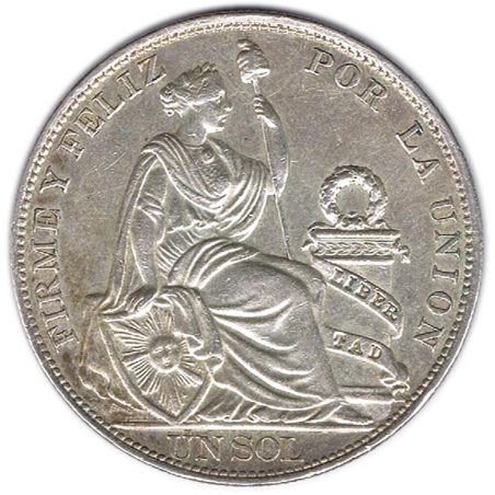 Moneda de plata 1 Sol Perú 1915.  - 1