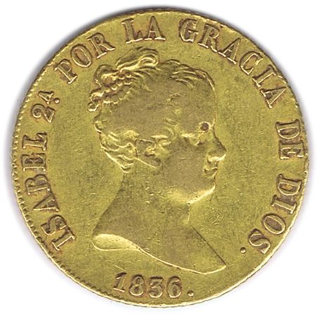 Moneda de oro 80 Reales 1836 Isabel II Sevilla.  - 1
