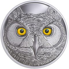 Canada 15$ 2017 Buho Cornudo. Ojos que brillan en la oscuridad. Plata.  - 1