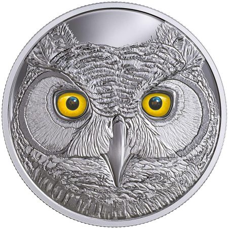Canada 15$ 2017 Buho Cornudo. Ojos que brillan en la oscuridad. Plata.  - 1