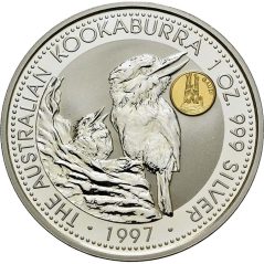 Moneda onza de plata 1$ Australia Kookaburra 1997. Sagrada Familia.  - 1