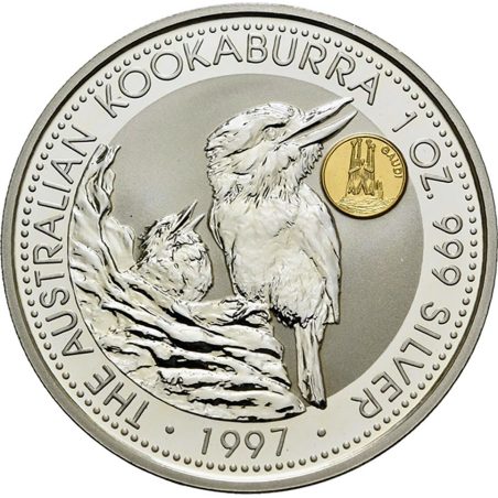 Moneda onza de plata 1$ Australia Kookaburra 1997. Sagrada Familia.  - 1