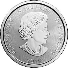Moneda onza de plata 5$ Canadá 2016 Puma. Con oro.