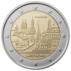 moneda conmemorativa 2 euros Lituania 2026 Kaunas.  - 1