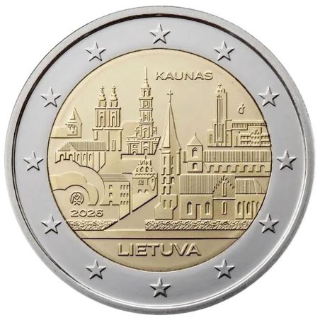 moneda conmemorativa 2 euros Lituania 2026 Kaunas.  - 1