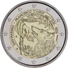 moneda conmemorativa 2 euros San Marino 2026 San Francisco de Asis  - 1
