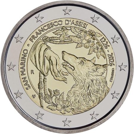 moneda conmemorativa 2 euros San Marino 2026 San Francisco de Asis  - 1